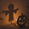 Pumpkin Scarecrow Wooden Shadow Lamp – Spooky Halloween Décor