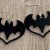 Bat Heart Halloween Earrings – Wooden Gothic Jewelry