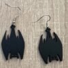 Halloween Bat Earrings – Laser Cut Wooden Silhouette Jewelry