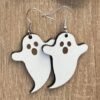 Floating Ghost Wooden Earrings – Halloween Laser Cut Jewelry