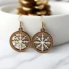 Snowflake Wooden Earrings – Winter Christmas Jewelry Gift