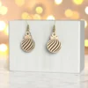 Wooden Christmas Ornament Earrings – Holiday Bauble Jewelry, Lightweight Christmas Gift