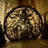 Halloween Witch Wooden LED Shadow Lamp