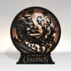 Santa Sleigh & Reindeer Wooden Christmas Lamp – Festive Holiday Light Decor