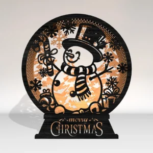 Wooden Snowman Christmas Lamp – Festive Winter Decor & Holiday Gift