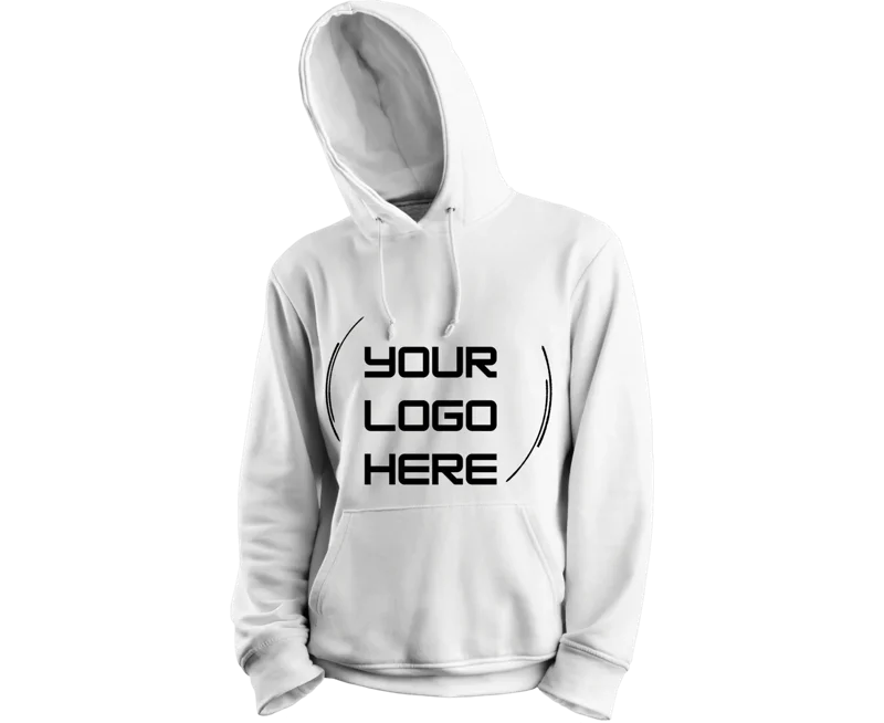 White custom hoodie mockup - Your Logo Here