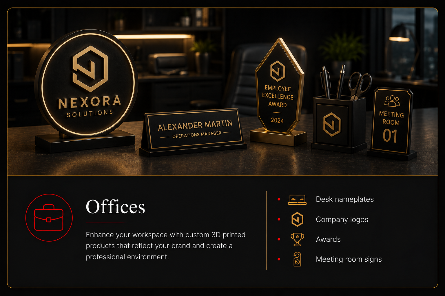 3D-printed business solutions for offices