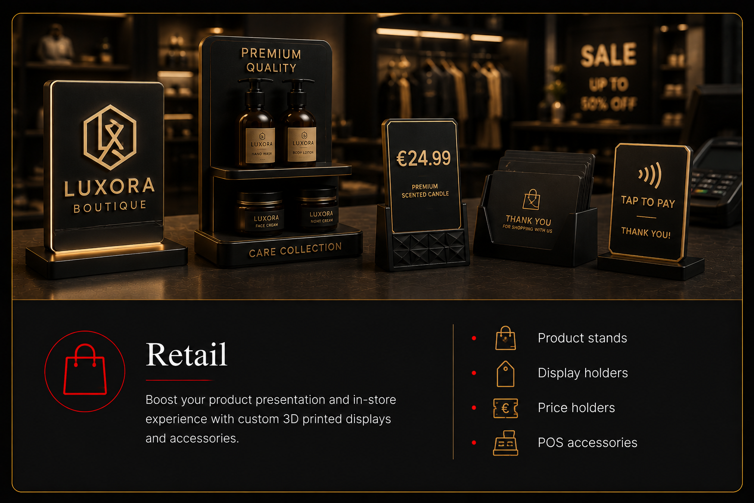 3D-printed business solutions for retail stores