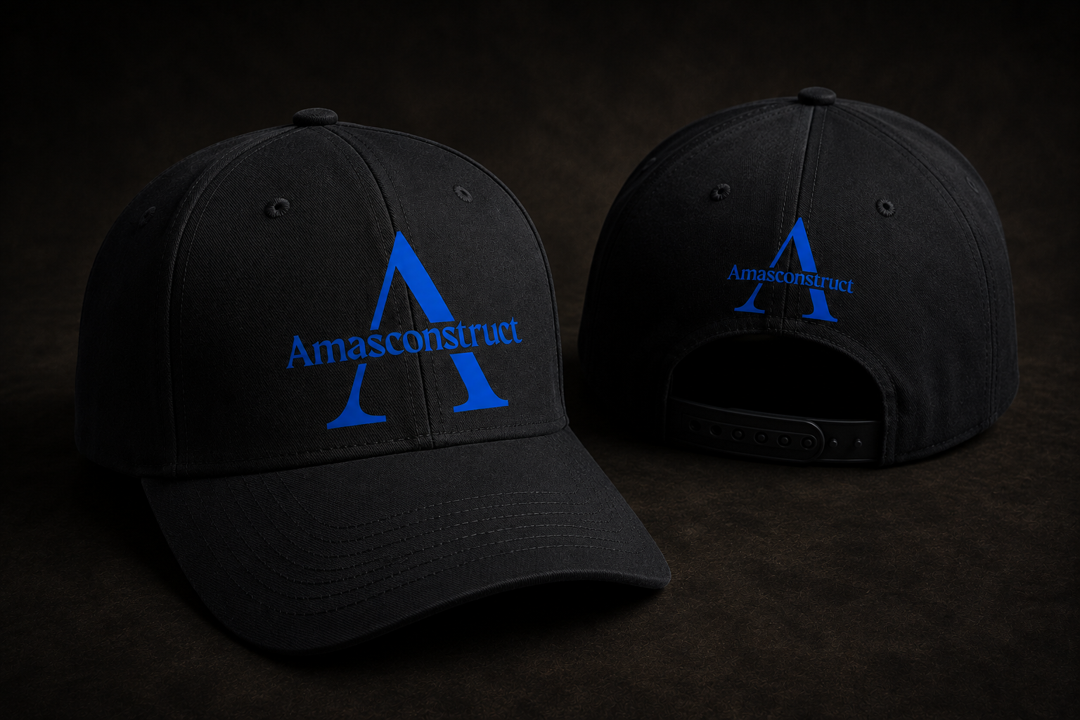 Black Amasconstruct branded caps