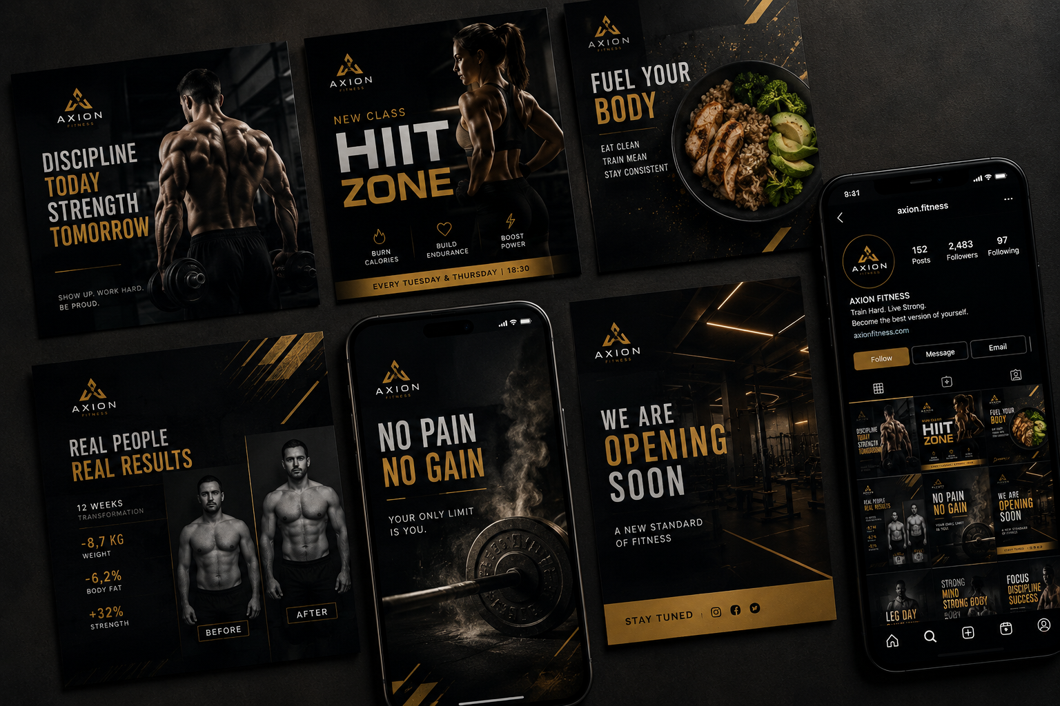 Fitness social media campaign graphics
