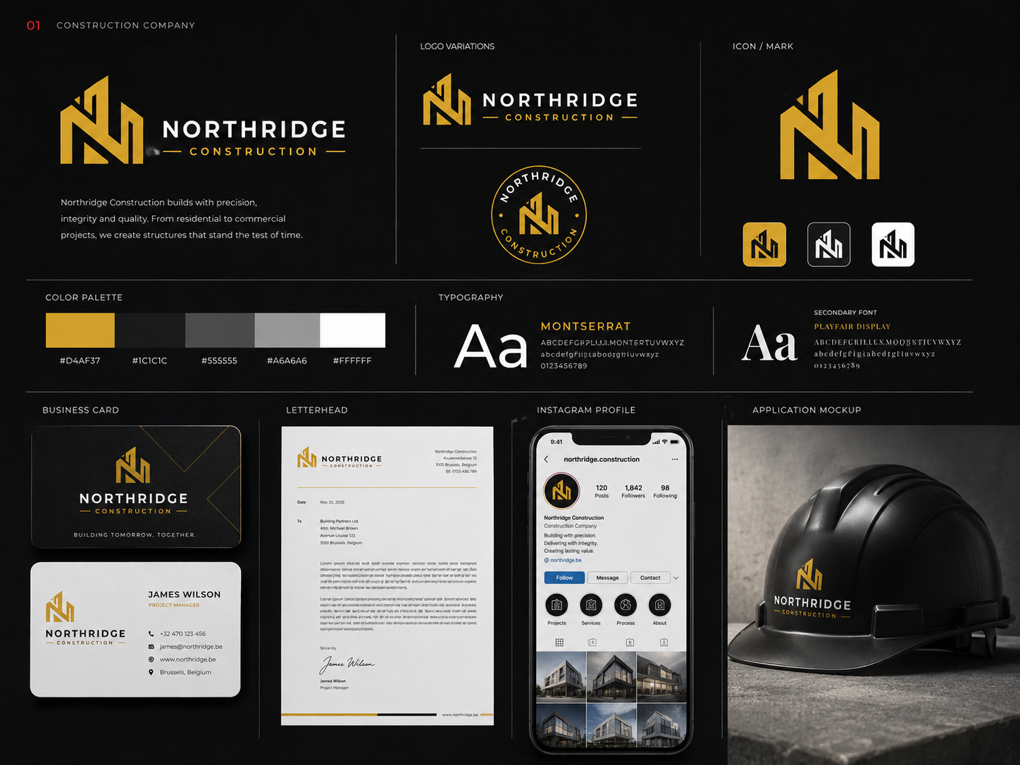 Northridge Construction complete brand identity presentation