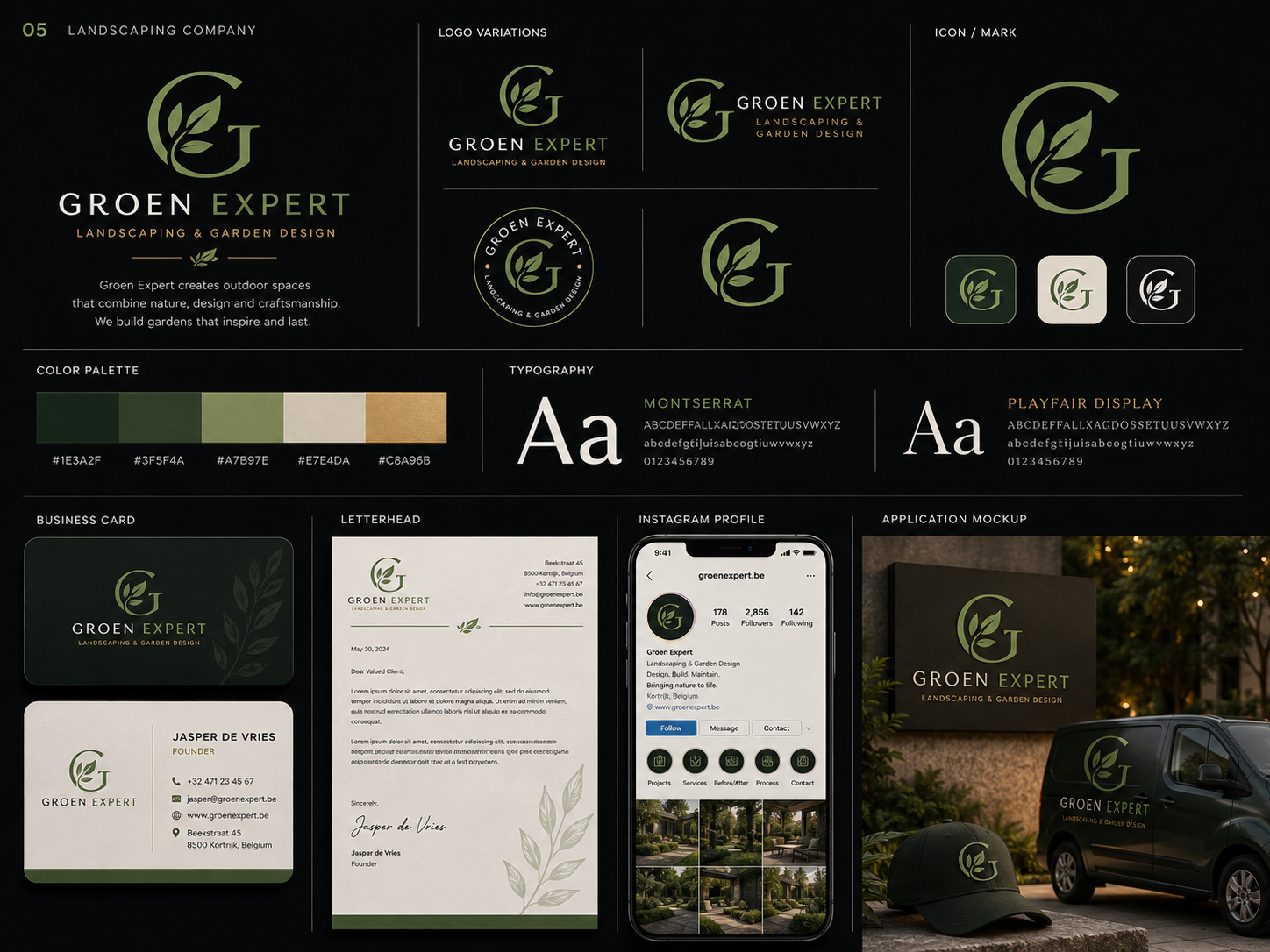 Groen Expert landscaping brand identity presentation