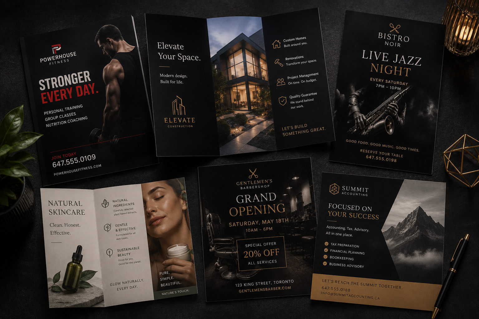 Professional flyers and brochures