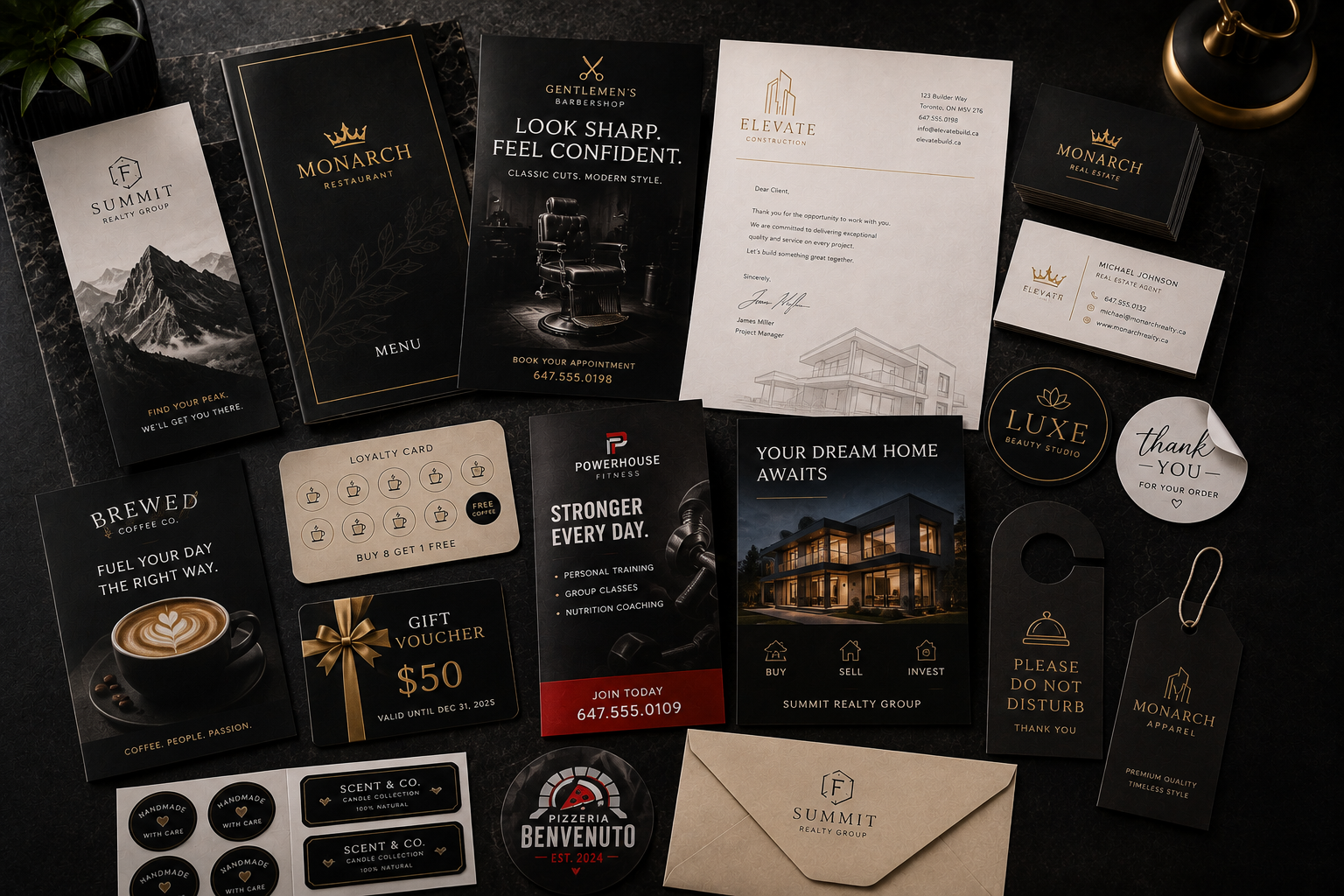Complete printed marketing package